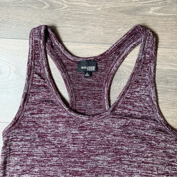 Aritzia Wilfred Free Ornella Tank Top Heathered Sleeveless Burgundy Size XS - Picture 3 of 14